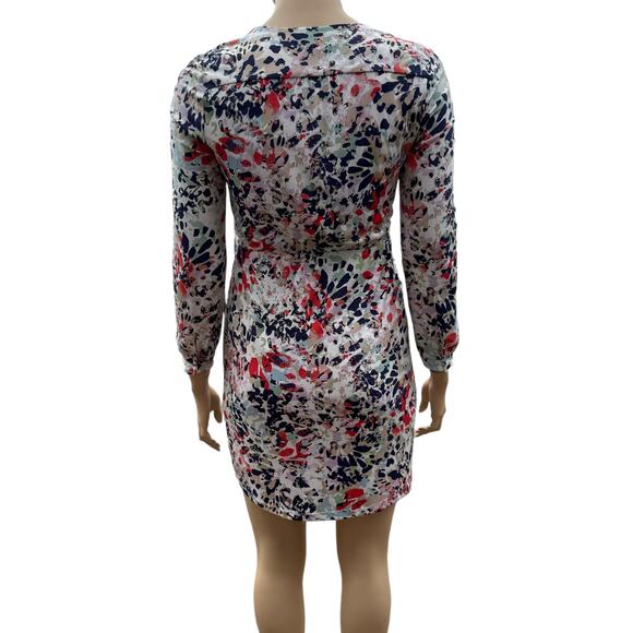 Jessica Simpson Women's Multicolor Long Sleeve Knotted Front Faux Wrap Dress 14 - Picture 4 of 5